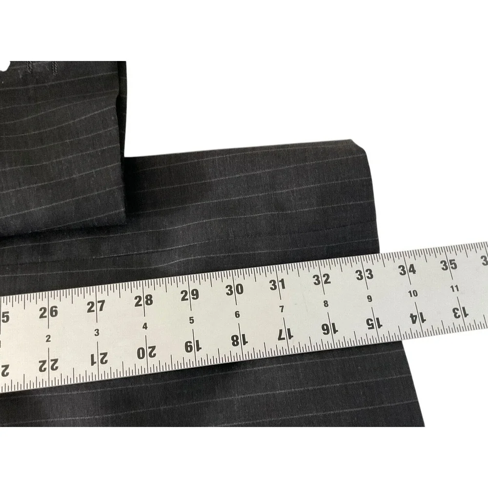Rossellini Milan Italy Mens 42L Pinstripe Blazer Super 120s Virgin Wool Charcoal